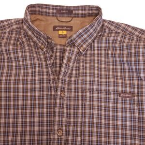 Eddie Bauer Mens Plaid Button Down Shirt Classic Fit Casual Outdoor